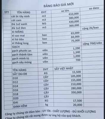 Cát đá Xi Mang 2025