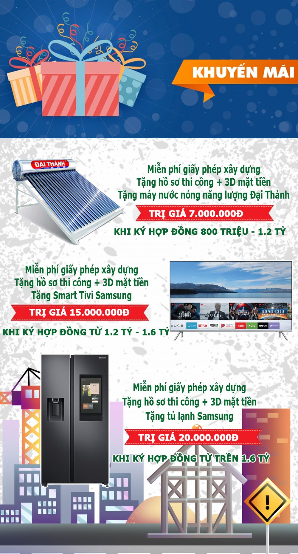 Bảng báo giá xây nhà trọn gói