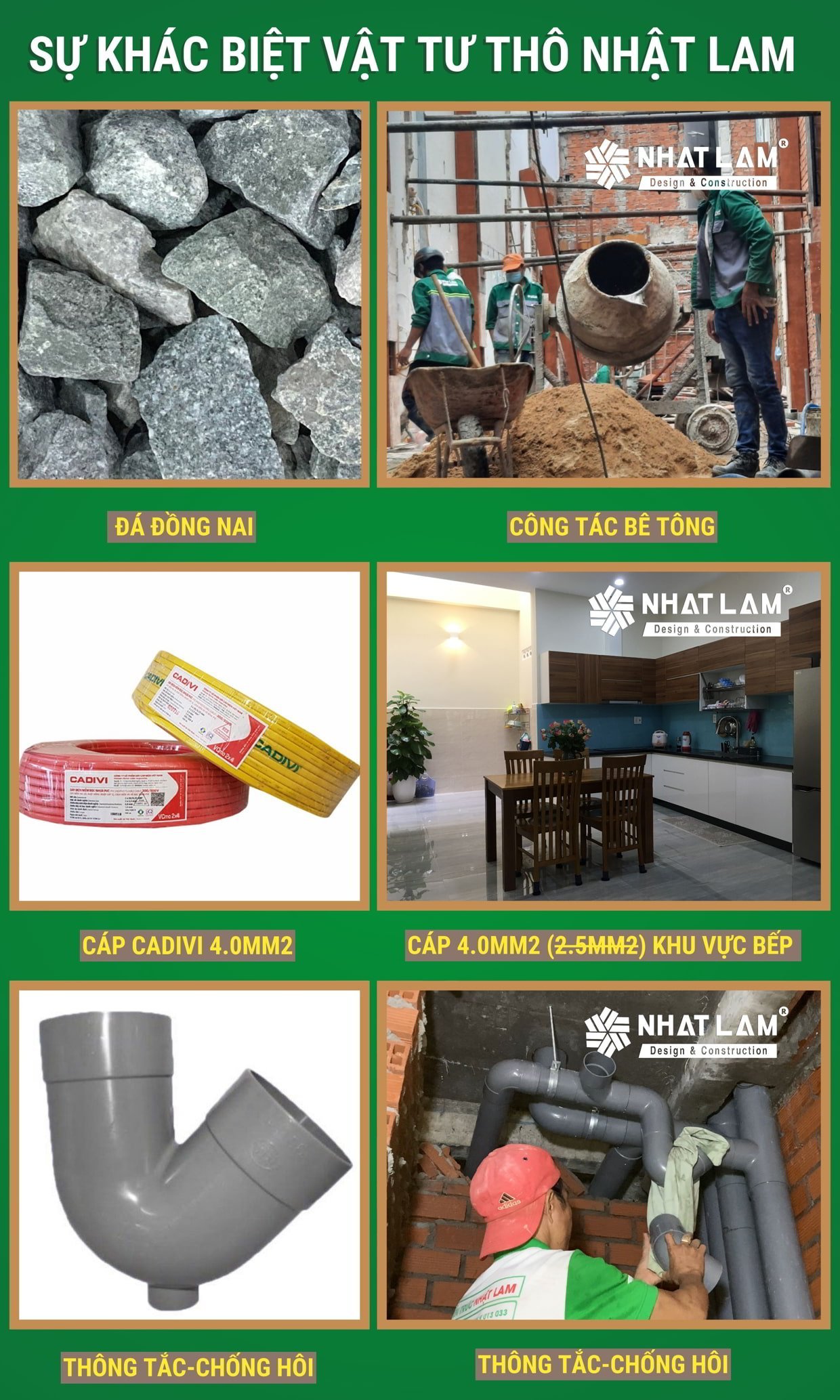 Sự khác biệt vật tư -Đơn giá xây nhà thô-Nhật Lam 6