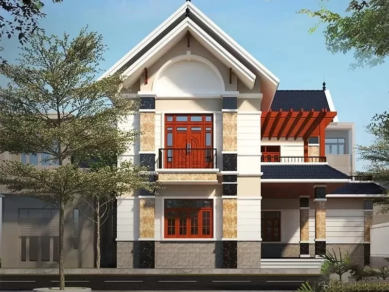 Mẫu biệt thự 2 tầng chữ L