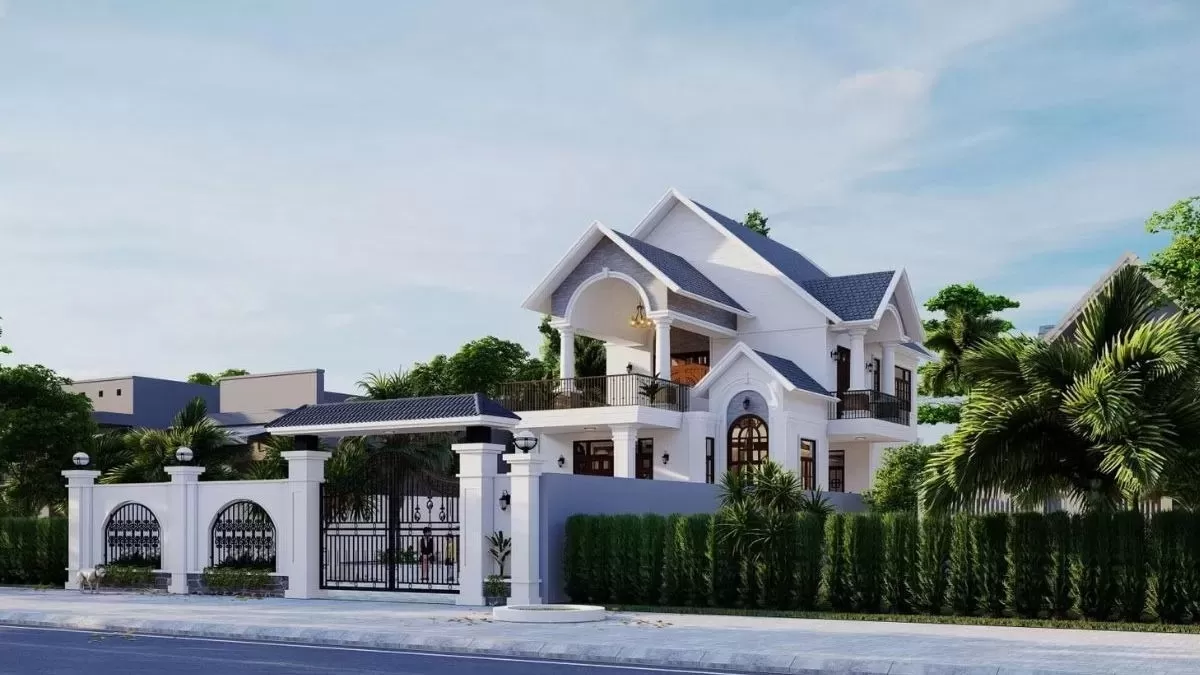 Mẫu biệt thự 2 tầng chữ L