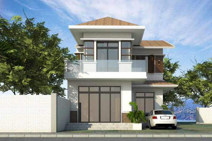 Mẫu biệt thự đẹp 2 tầng vườn 6x15