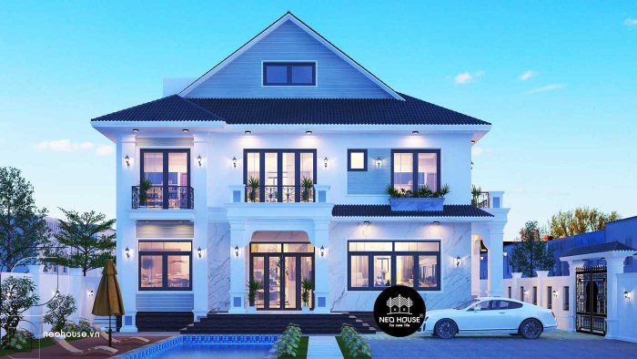 Mẫu biệt thự đẹp 2 tầng vườn 6x15