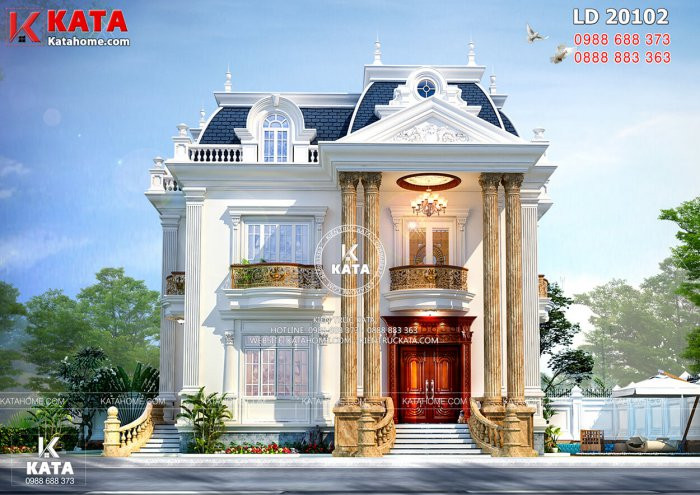 Mẫu biệt thự đẹp 2 tầng vườn 6x15