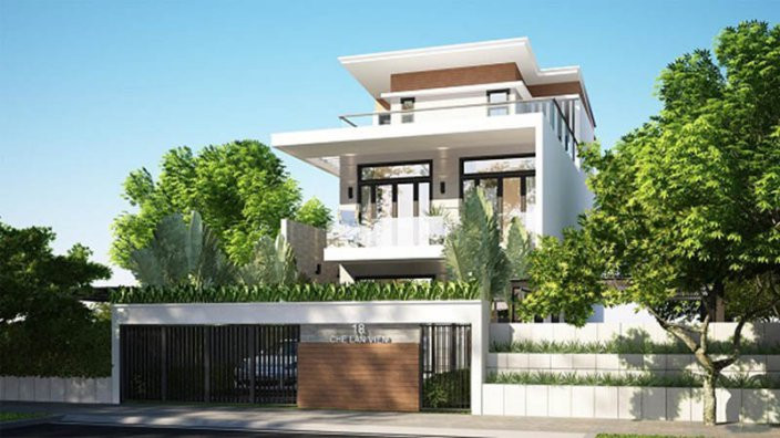 Mẫu biệt thự đẹp 2 tầng vườn 6x15