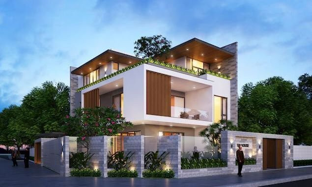 Mẫu biệt thự đẹp 2 tầng vườn 6x15