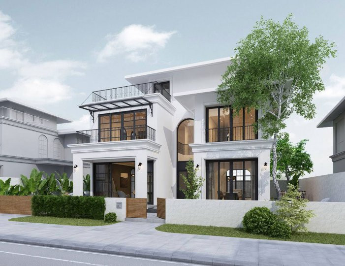 Mẫu biệt thự đẹp 2 tầng vườn 6x15