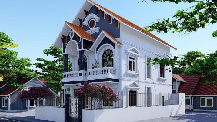 Mẫu biệt thự đẹp 2 tầng vườn 6x15