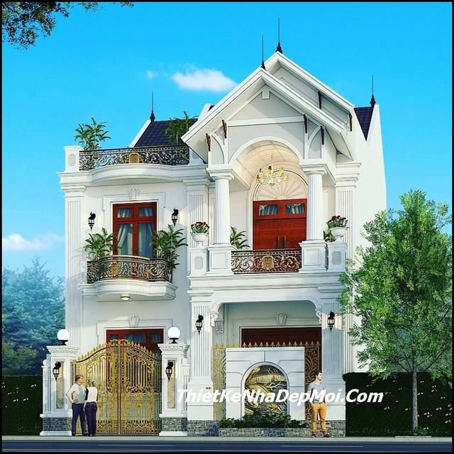 Mẫu biệt thự đẹp 2 tầng vườn 6x15