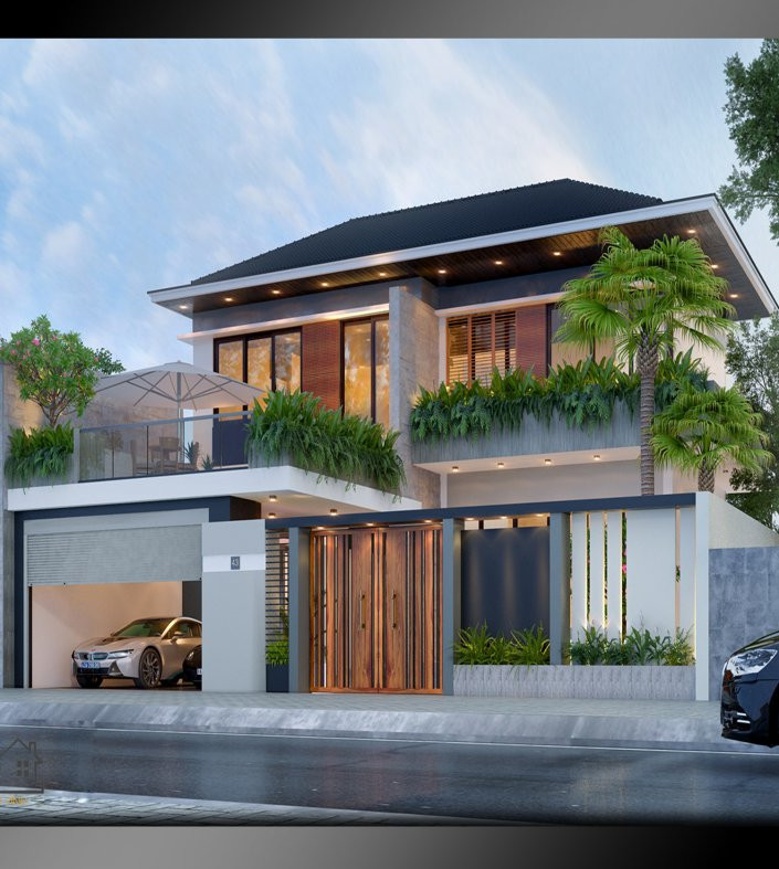 Mẫu biệt thự đẹp 2 tầng vườn 6x15