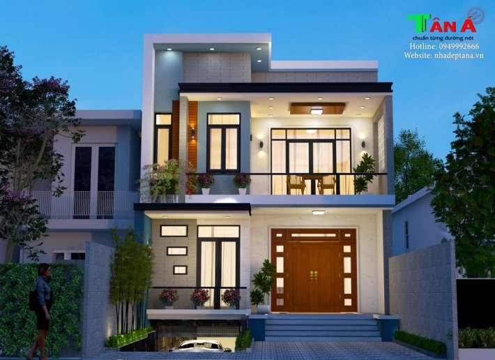 Mẫu biệt thự đẹp 2 tầng vườn 6x15