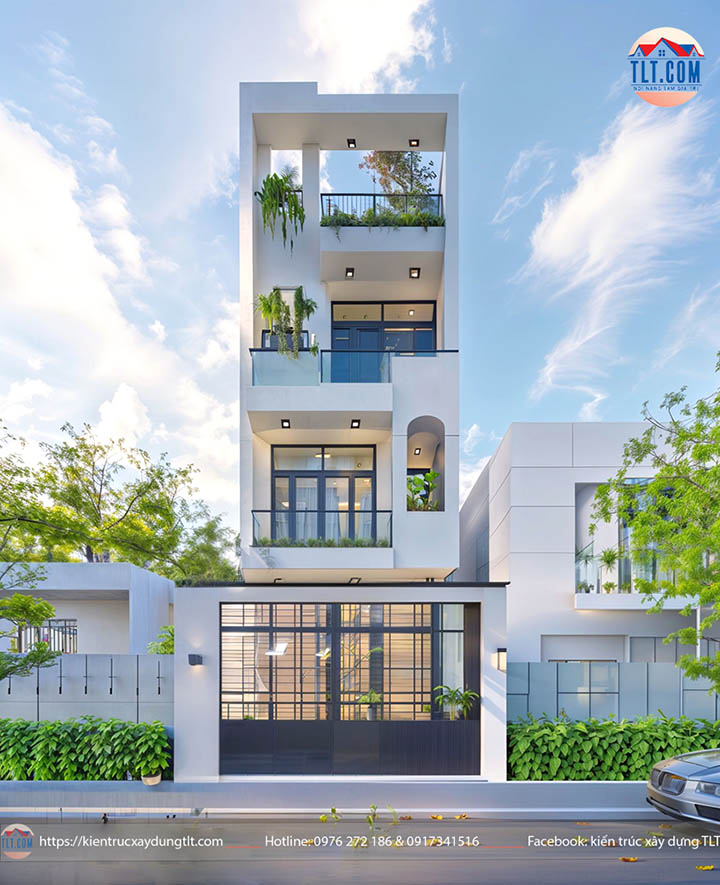 Thiết kế thi công xây nhà phố 1 trệt 3 lầu tại Hóc Môn