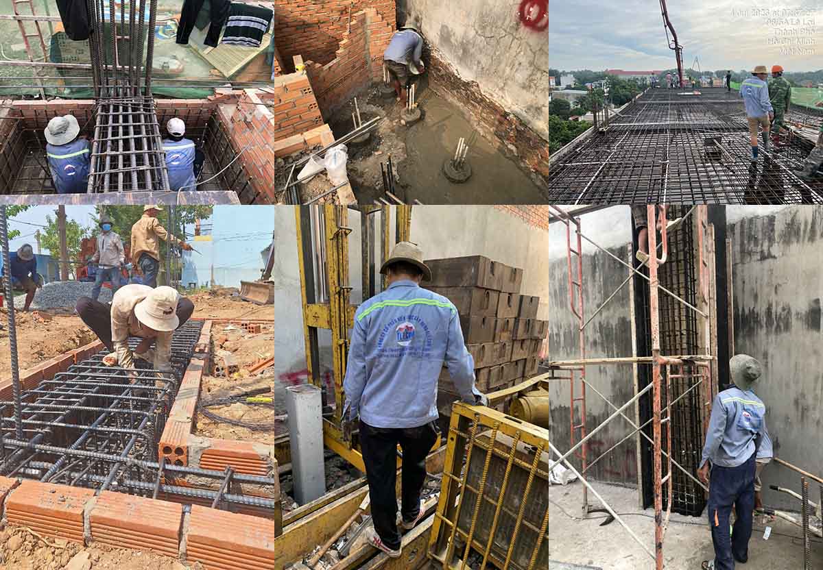 Thi công móng và sắt sàn nhà 